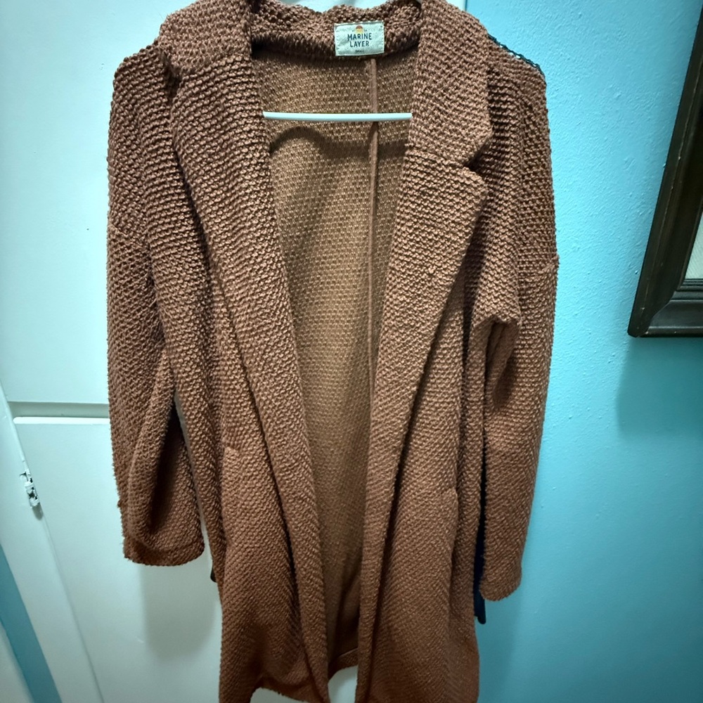 Marine Layer Textured Brown Cardigan